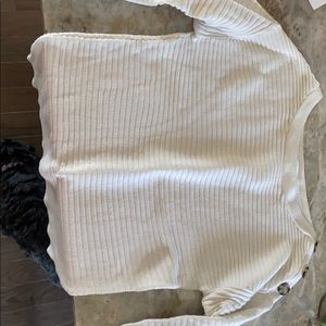 Gap white ribbed sweater